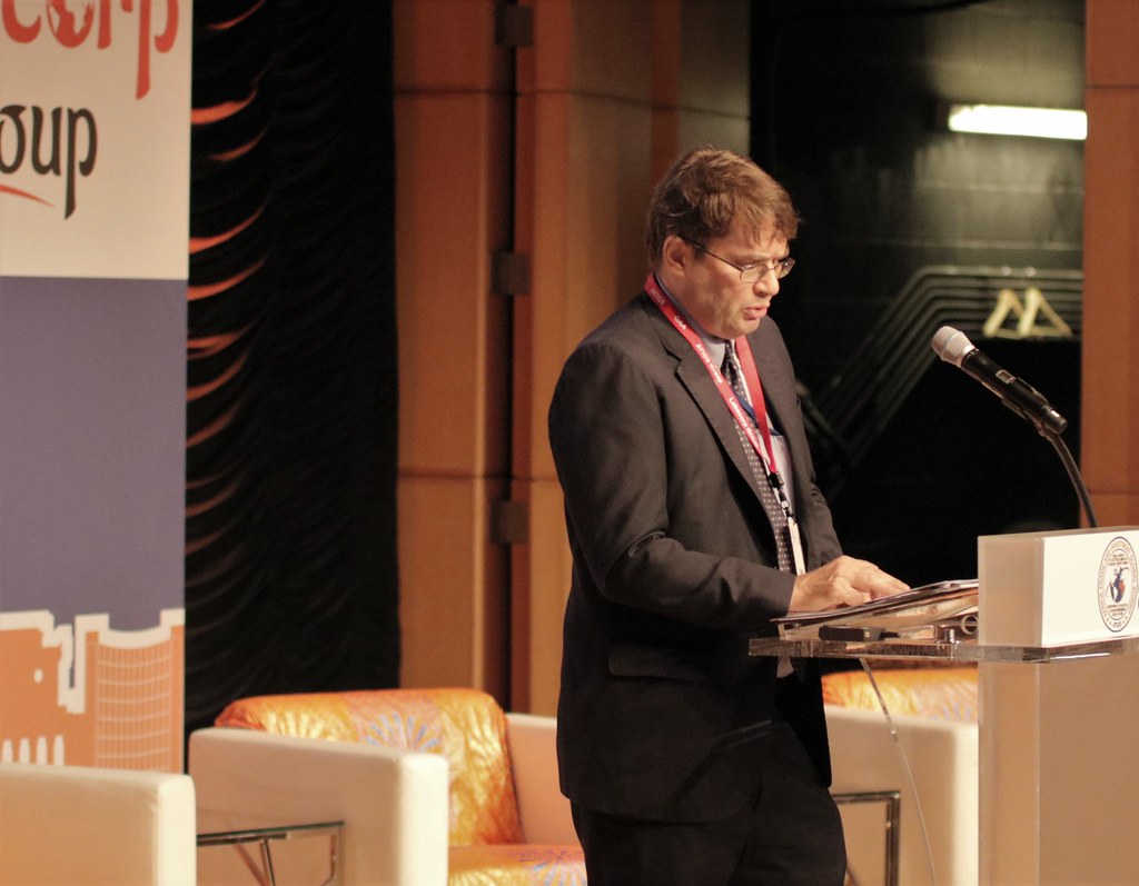 Alexander Gazis speaking at ATIGS Summit