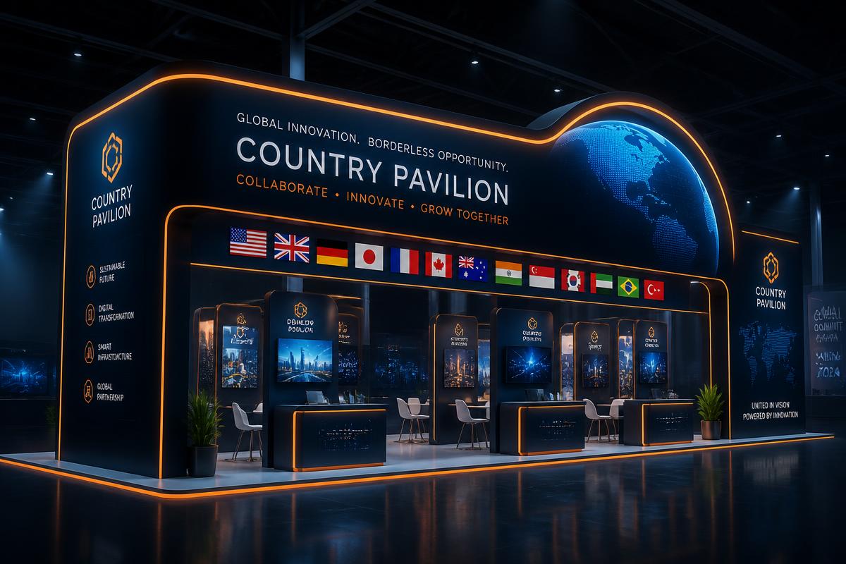 Illustration of an ATIGS 2027 international country pavilion