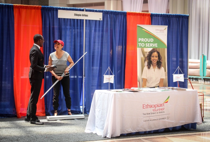 Exhibitors and delegates on the ATIGS Expo floor