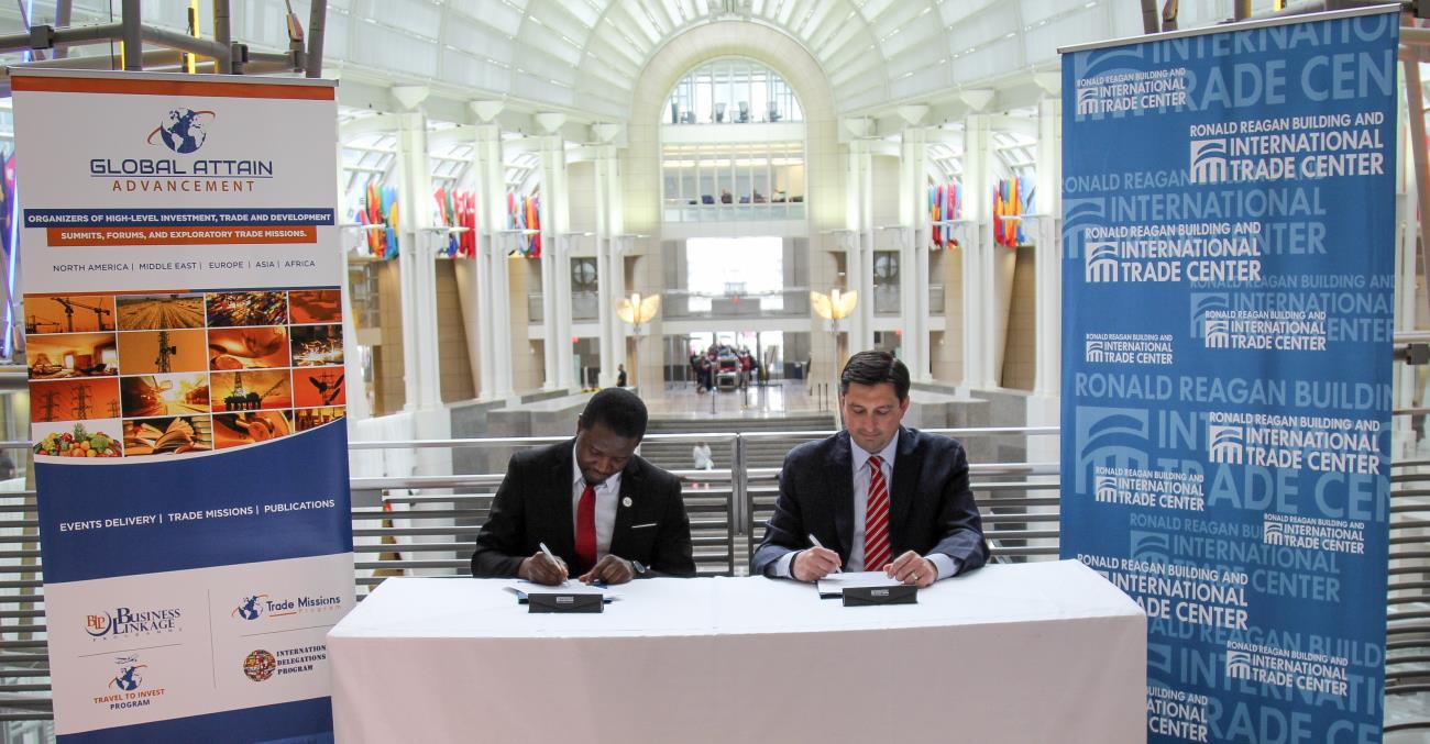 Partnership agreement signing at the Ronald Reagan Building International Trade Center
