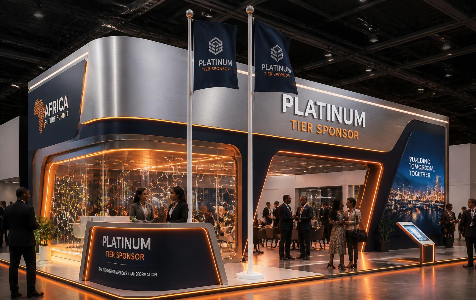 Premium high-visibility exhibition pavilion in the main hall