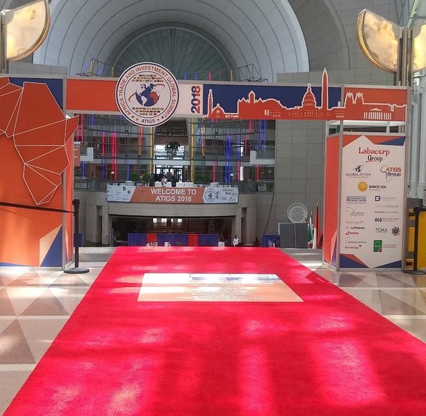 Red carpet arrival at the summit venue