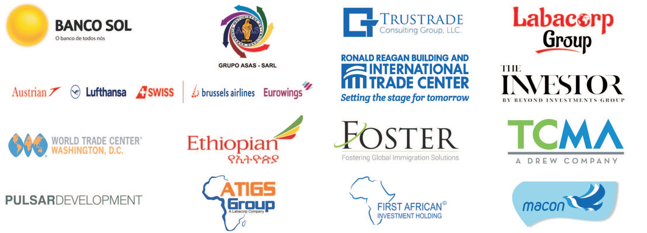 Grid of ATIGS mega sponsor logos
