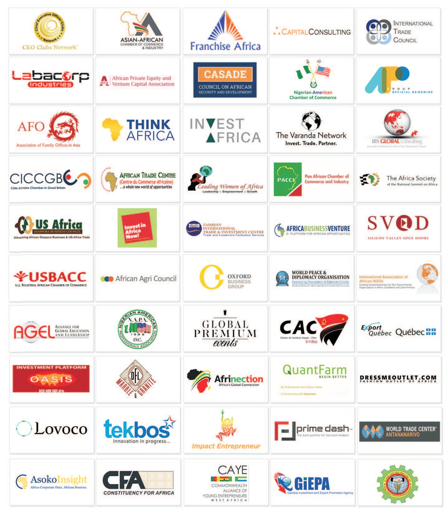 Grid of ATIGS supporting partner logos